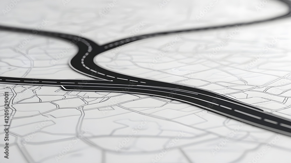 Aufkleber intersection roads blended with abstract map overlay highlighting decision-making and direction