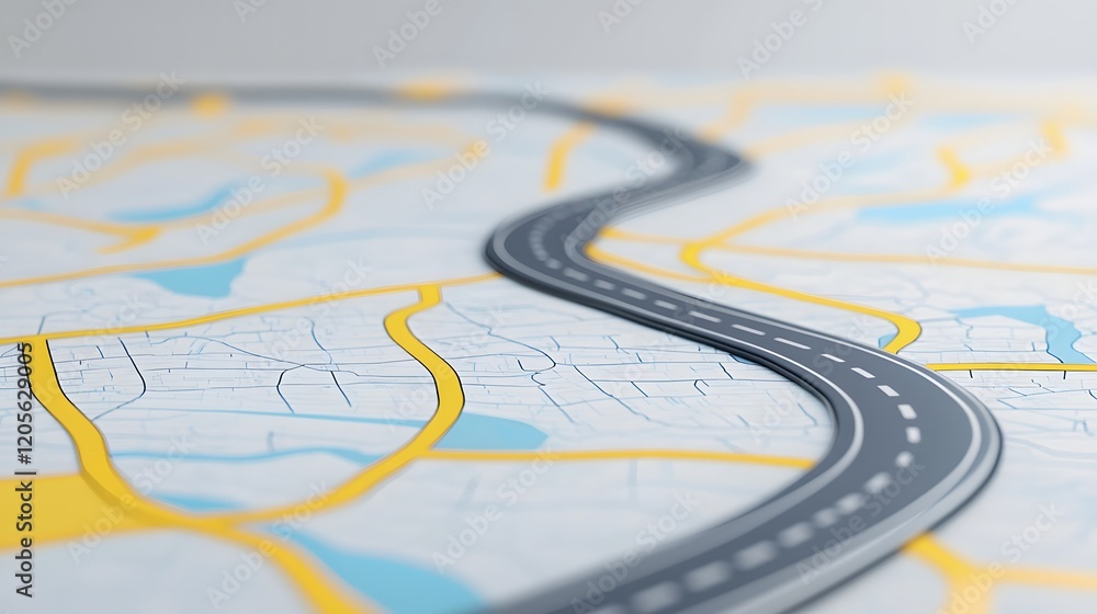 Poster intersection roads blended with abstract map overlay,highlighting decision-making and direction