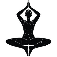 silhouette of yoga person