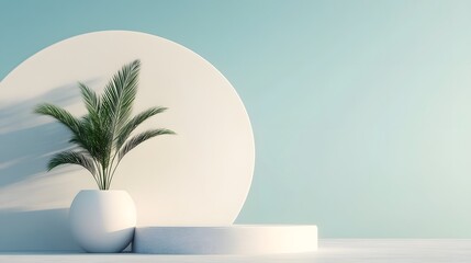 Minimalist Rooftop Scene with Soft Lighting and Clean Architectural Concept in 3D