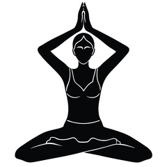 silhouette of a person in yoga position