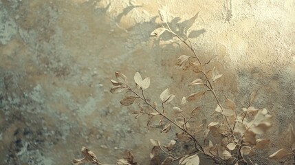 Parchment-inspired neutral background with faint gray tones and dried leaves details