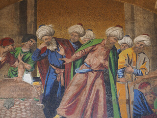Naklejka premium Mosaics on the outside facade of basilica San Marco in Venice Itali