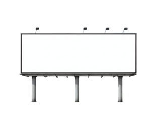 Blank billboard mockup with transparent background for design