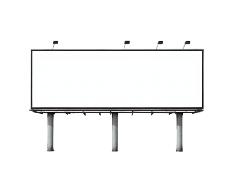 Blank billboard mockup with transparent background for design
