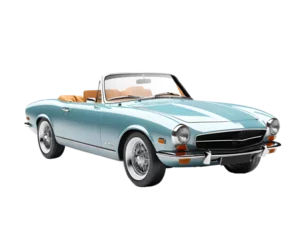 Gordijnen Classic Convertible Car Rendered on Transparent Background © Farhad