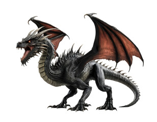 Powerful Fantasy Dragon with Open Mouth, Ready for Action