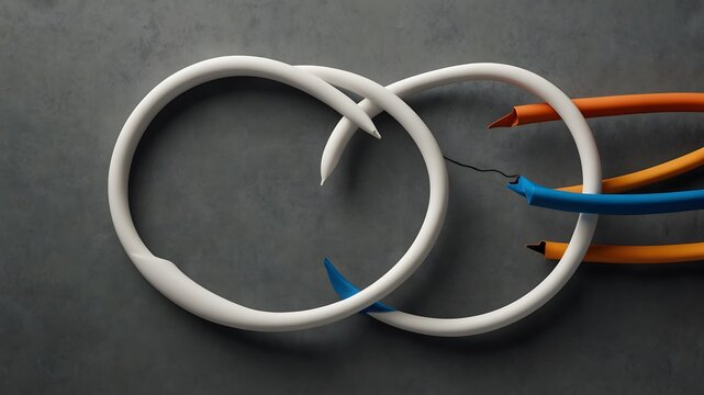 A single continuous abstract loop on a plain background, symbolizing eternity, connection, and continuity.