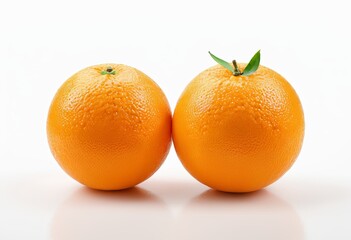 Two fresh fruits Gannan navel orange on white background