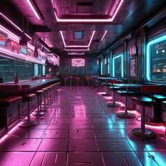 Retro-Futuristic Diner Hall