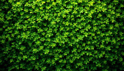 Obraz premium Dense green foliage background with vibrant leaves 