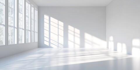 Fototapeta premium a white room with a large window