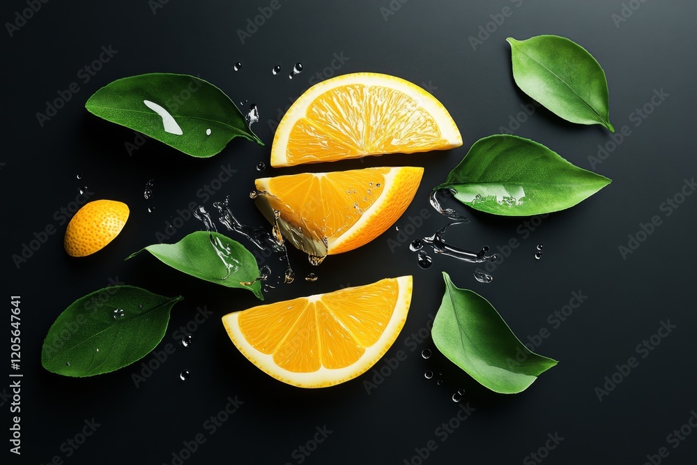 Poster A stylized xanthous lemon slice icon, rendered with simple shapes and subtle gradients for a fresh and modern look