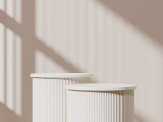 Cylindrical Product Display Stand with Window Shadow Backdrop