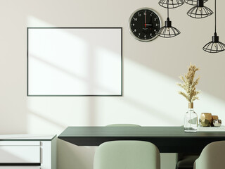 Interior Photo Frame Mockup in Minimalist Living Room