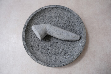 Cobek Batu or mortar and pestle, stone craft

