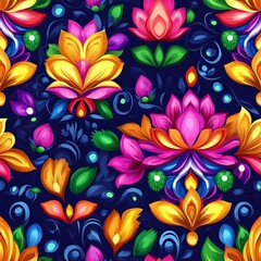 Colorful Rangoli Pattern Design for Backgrounds