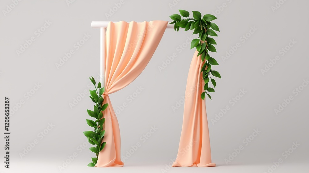Poster intimate wedding concept with a charming and elegant bride. an elegant setup featuring soft peach cu