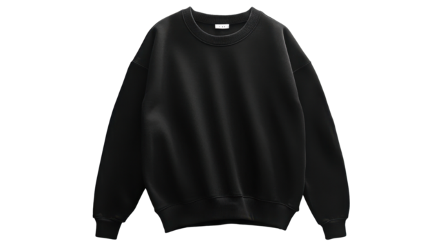 Black sweater on transparent background