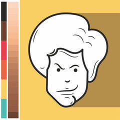 Boneco em branco para colorir com pele e cor de cabelo como desejar e paletas de cor