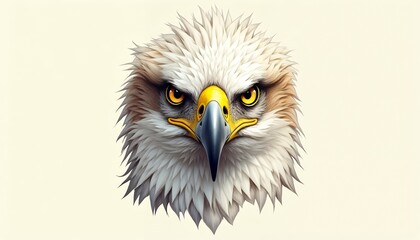 Fototapeta premium Majestic Eagle Head Portrait: A Close-Up Digital Art Illustration of a Powerful Bird of Prey
