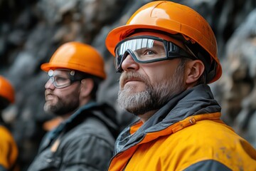 Safety inspection of a mining operation, ensuring all safety protocols, equipment, and emergency procedures are in place and functional.