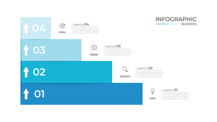 Infographic template. 4 options stairs design with beautiful colors. Vector timeline elements for presentations. vector EPS10
