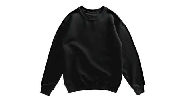 Black sweater on transparent background