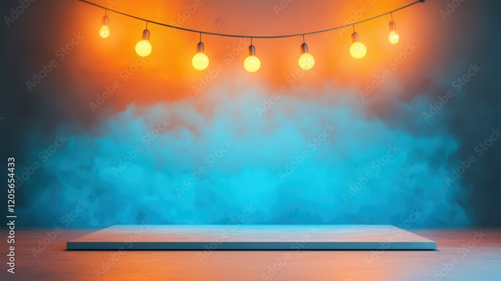 Poster concept of intimate weddings shine with thoughtful decor. a vibrant scene featuring glowing string l