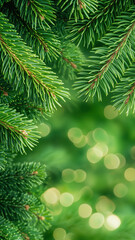 Obraz premium Evergreen pine needles close-up lush forest nature photography