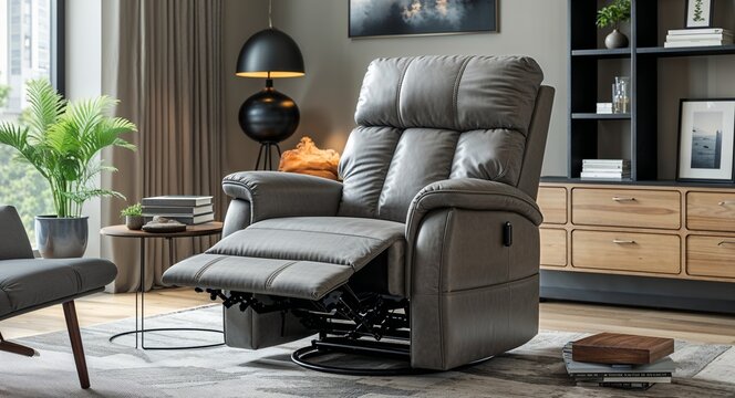Comfortable reclining chair in modern living room