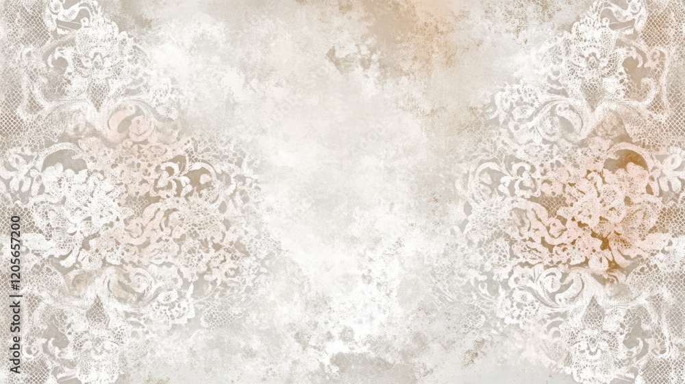 Poster seamless pattern of delicate lacework with soft textures and a neutral color palette