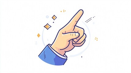 Professional gesture with index finger, line, fill for pointing directions and emphasis