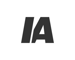 IA Techno Editable Font Logo For Corporate Branding. Bold, Futuristic Design With Unique Typographic Ideas. Minimal Custom Type And Dynamic Letter