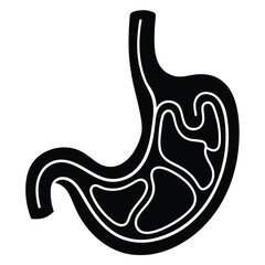 Obraz premium Human Stomach Outline Symbol