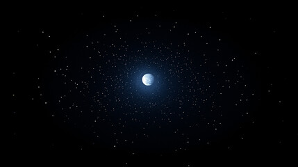 Breathtaking view of the full moon surrounded by a clear night sky dotted with countless sparkling stars