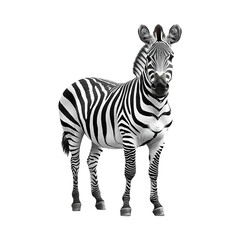 Obraz premium Zebra Isolated on Transparent Background Displaying Stripes