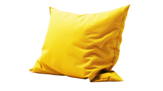 Yellow pillow on transparent background - Powered by Adobe