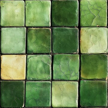 Green ceramic tiles seanless pattern