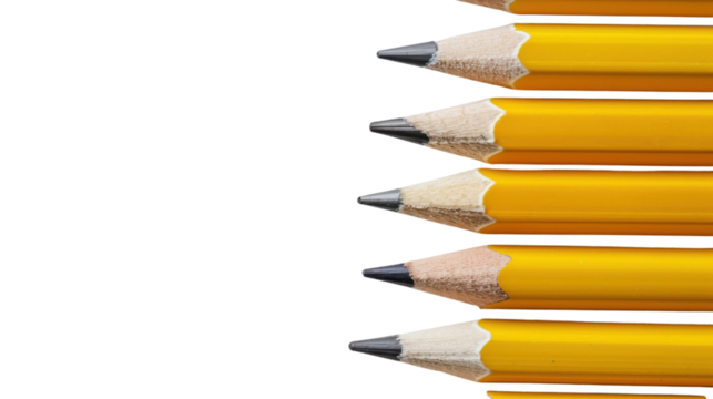 
Yellow pencil on transparent background