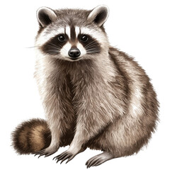 Obraz premium Realistic Illustration of an Isolated Raccoon