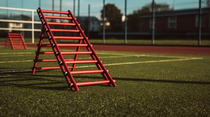 A photo of a set of agility ladder drills.