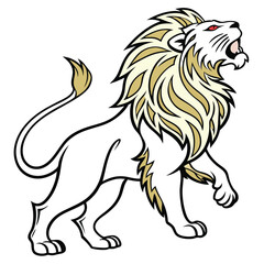 lion vector art silhouettes style with white background 