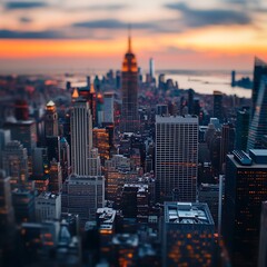 Obraz premium Majestic New York City Skyline at Sundown