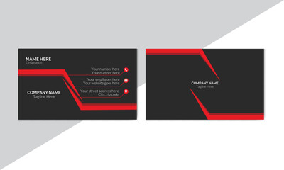 Clean, Luxury and elegant business card template in red and black.