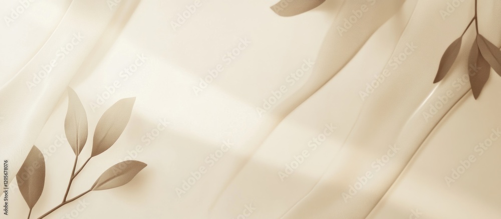 Poster soft beige background with delicate organic shapes and subtle light play, creating a tranquil, minim