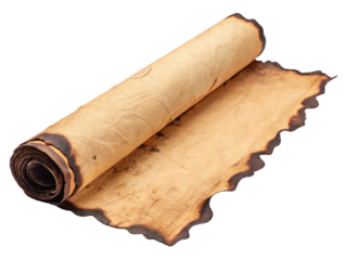 Burned paper isolated on transparent background.