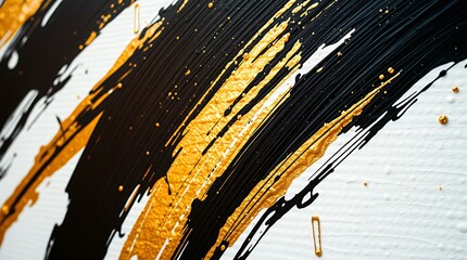 Gold and black Japanese style brush stroke background.  elegant, expensive