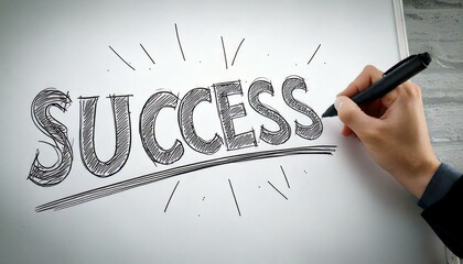ホワイトボードに書かれた躍動感のあるSuccessの文字