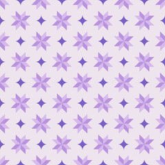 Purple block star with sparkling pastel seamless pattern.